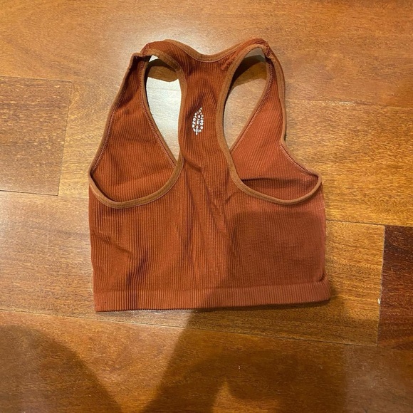 Rust Ribbed Sports Bra - Picture 2 of 2